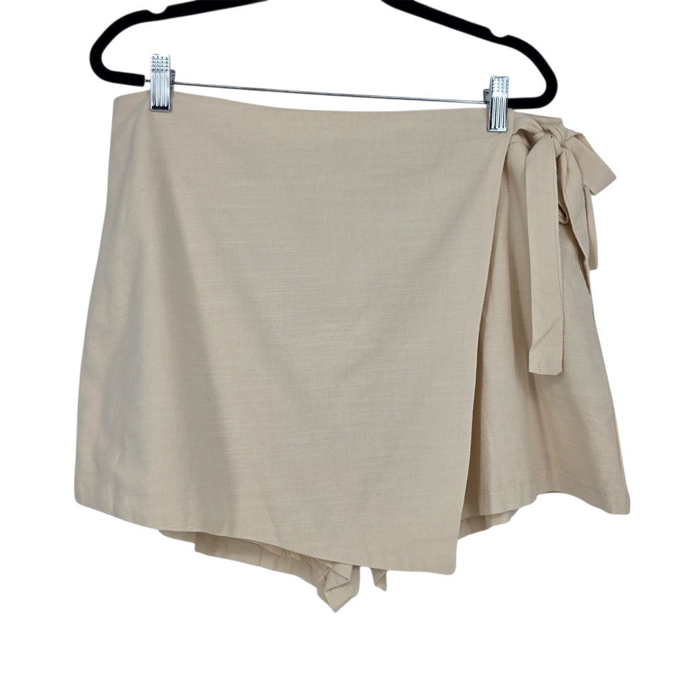 NWT Petal & Pup Oatmeal Alisia Cotton Blend Wrap Mini Skort With Pockets Size 6